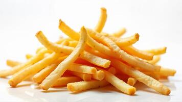 Crispy French Fries Isolated On White Background photo