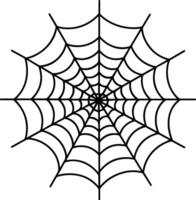 Symmetrical Spider Web Line Art - Halloween Web Illustration vector