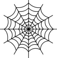 Spider Web Line Art - Minimal Halloween Web Outline Illustration vector