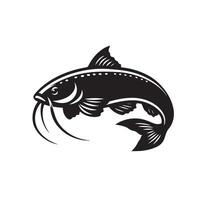 A silhouette art of Catfish vector