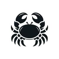 Black Crab Silhouette Artwork on White Canvas vector