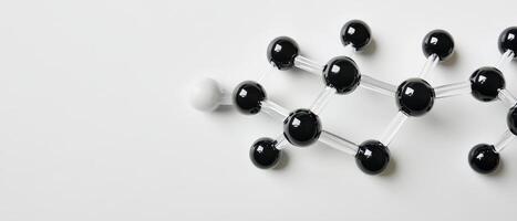 Molecular structure in black and white display photo