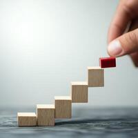 Wooden blocks being arranged in a creative way photo
