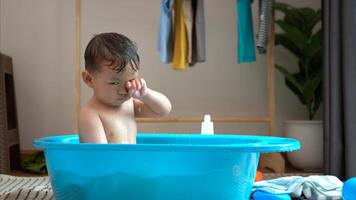 Mom and little child with taking a shower and dressing at home in the morning,327 photo