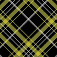 Green tree caller and Black Tartan Fabric Pattern vector