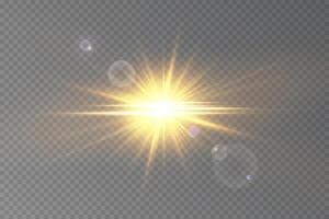 Bright lens flare with sunlight effect vector