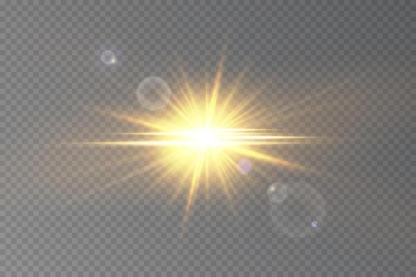 Bright lens flare with sunlight effect