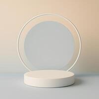 Minimal 3D Podium with Round Frame for Product Display or Branding Presentation photo