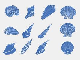 Beach Seashell Set Design with Summer Vibes and Coastal Elements for Tropical and Holiday Projects vector