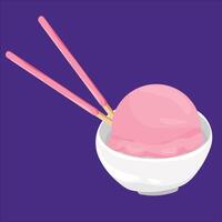 Refreshing Strawberry Gelato in Waffle Cone with Creamy Texture and Fruity Flavor vector