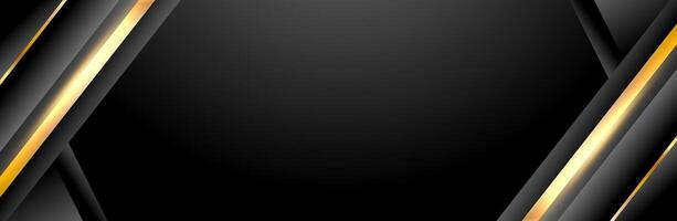 Luxury black and gold background, abstract with simple, modern diagonal lines and light effects, perfect for website banners and landing page presentation templates vector