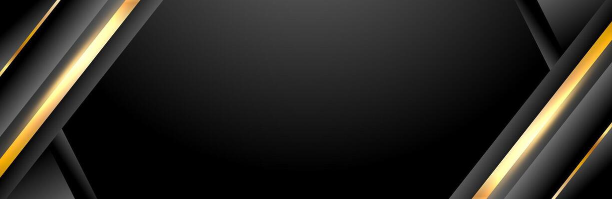 Luxury black and gold background, abstract with simple, modern diagonal lines and light effects, perfect for website banners and landing page presentation templates
