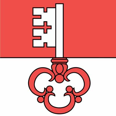 The flag of the Canton of Obwalden in Switzerland