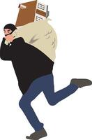 A man carrying a bag with a house on it vector