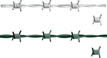Barbed wire set isolated on white background vector