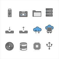 Computer data set icons suitable for your computer themed design vector