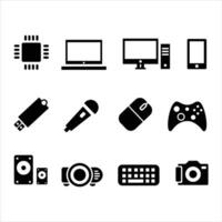 Icon set for information and communication technology themed designs vector