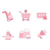 E-commerce Website Icons Shopping Cart, Product Selection, Sale, and Discount Icon Set vector