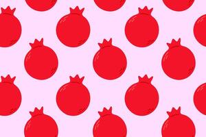 Bright seamless pattern with pomegranates on soft pink background. Ideal for packaging, juice products, and antioxidant-rich themes vector