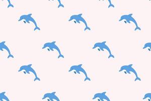 Seamless dolphin pattern on light background with jumping dolphins. Perfect for marine themes, kids content and wrapping design vector