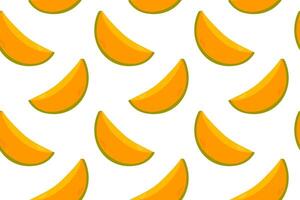 seamless pattern featuring yellow melon slices in a repeating layout. Ideal for summer food packaging, fruit-themed textile designs vector