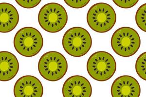 Pattern of sliced kiwis on white background vector