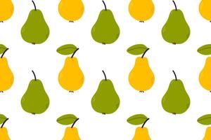 Colorful pattern of pears on white background vector