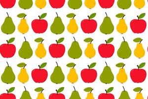Colorful apple and pear pattern design vector