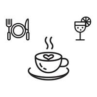 Coffee with Heart Icon Minimal Silhouette Art Symbolizing Forgiveness and Love vector