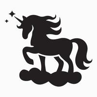 Silhouette of a Unicorn on a Cloud vector