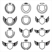 Classic Laurel Wreath and Shield Award Badge Collection vector