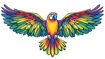 Colorful Parrot in Flight photo