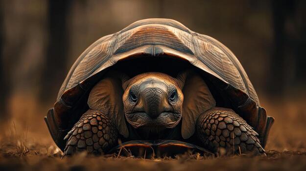 Close-up of a large tortoise photo