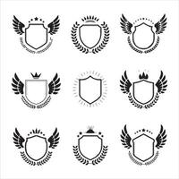 Elegant Laurel Wreath and Shield Icon Bundle vector