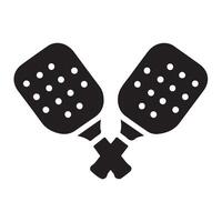 Minimal Pickleball Paddle Pair Flat Silhouette Icon vector