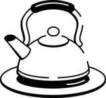 A drawing style icon showing a tea kettle pot vector