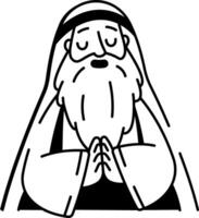 A doodle style icon of a wise man figure vector