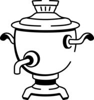 A drawing style icon showing a samovar pot vector