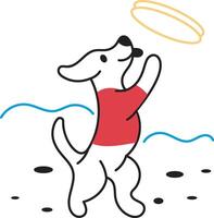 A doodle style icon of dog playing vector