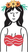 A hand drawn style icon of flower crown vector
