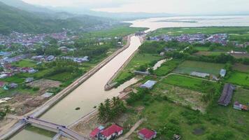 Aerial view of Countryside with Water Canal video