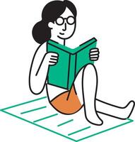 A hand drawn style icon of reading book vector