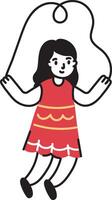 A drawing style icon of jumping rope vector