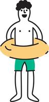 A hand drawn style icon of pool float vector