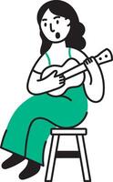 A doodle style icon of playing guitar vector