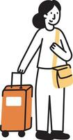 A sketchy style icon of travelling vector