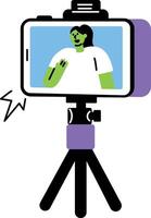 A flat style illustration showing a cameraman vector