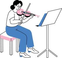 A doodle style illustration of a skilled violin player vector