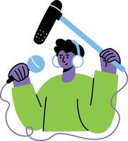 A flat style illustrator of a boom operator vector