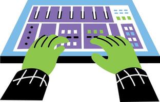 A flat style illustration showing audio adjustment vector